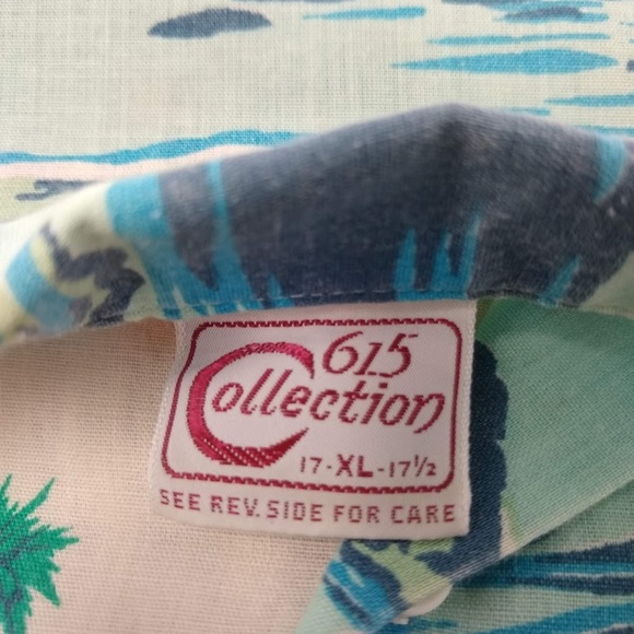 Vintage 80s Beach Print Button Down Shirt XL - Picture 4 of 8